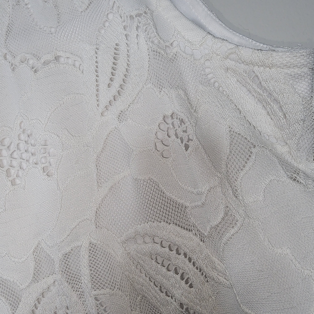 Ronni Nicole White Sleeveless Lace Dress 10 - Picture 6 of 11
